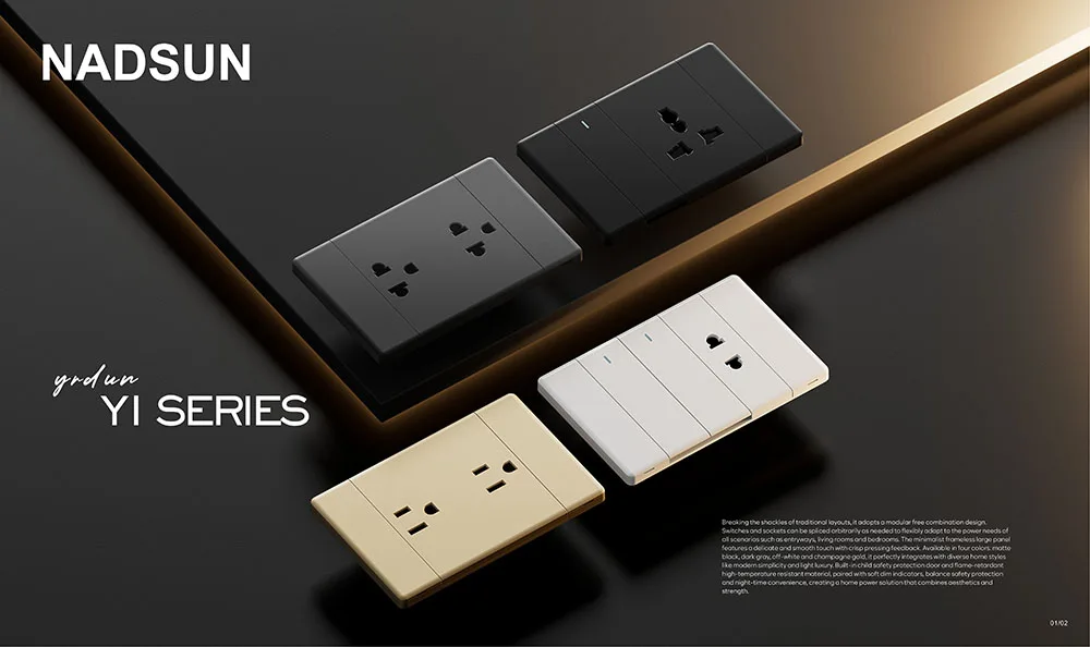 New Arrival South American lighting swtich Big Plate wall switch socket