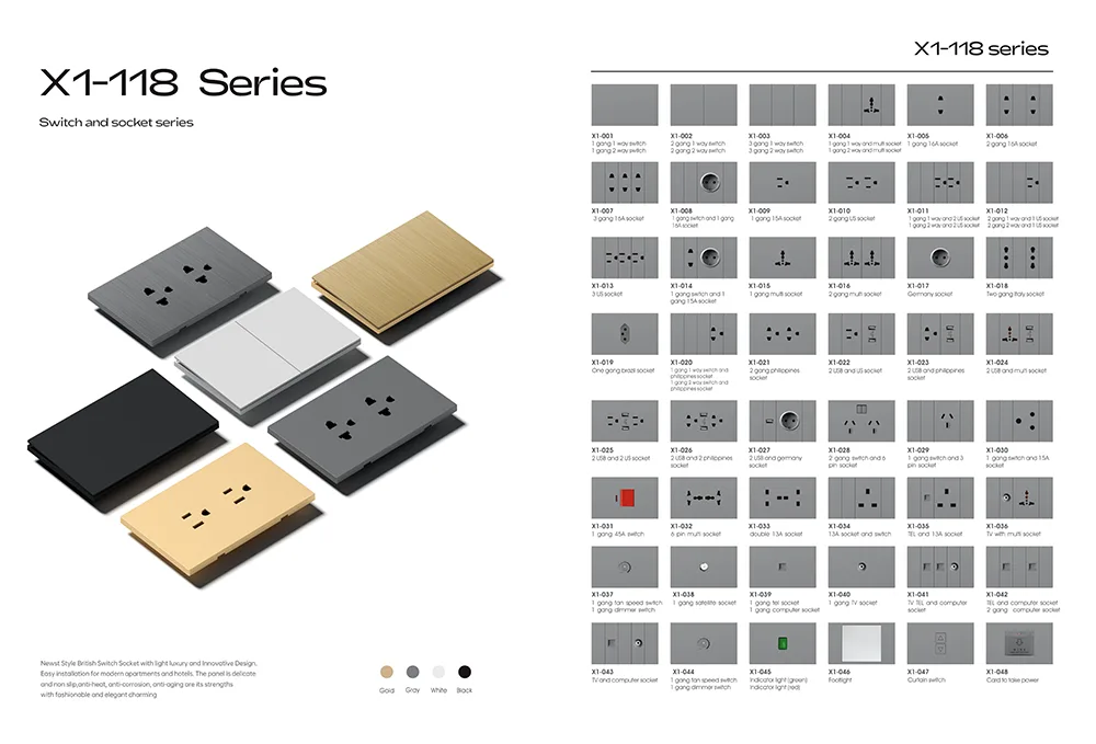 2026 New Big gang Lighting Switch with USA Stdandard -X1 Series