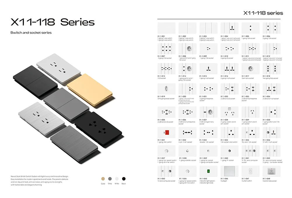 China Supplier 2026 New 118 Wall Switch Socket -X11 Series