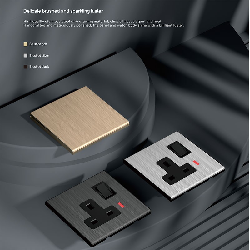 Skin Feelling Tempered Glass Wall Switched Socket-T3 Series - Image 2 Skin Feelling Tempered Glass Wall Switched Socket-T3 Series - Image 2