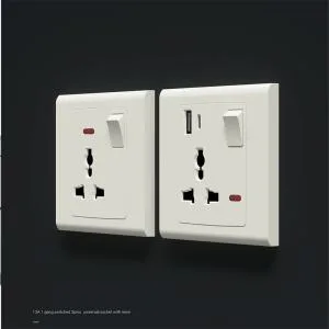 Grey Colour 3 Pin Universal USB Socket-UK Series
