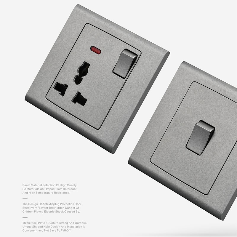 Grey Colour 3 Pin Universal USB Socket-UK Series - Image 3 Grey Colour 3 Pin Universal USB Socket-UK Series - Image 3