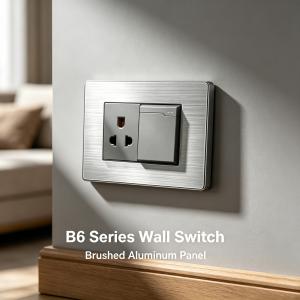 118 Series US Standard Brused Aluminum Wall Switch Socket Panel-B6 Series
