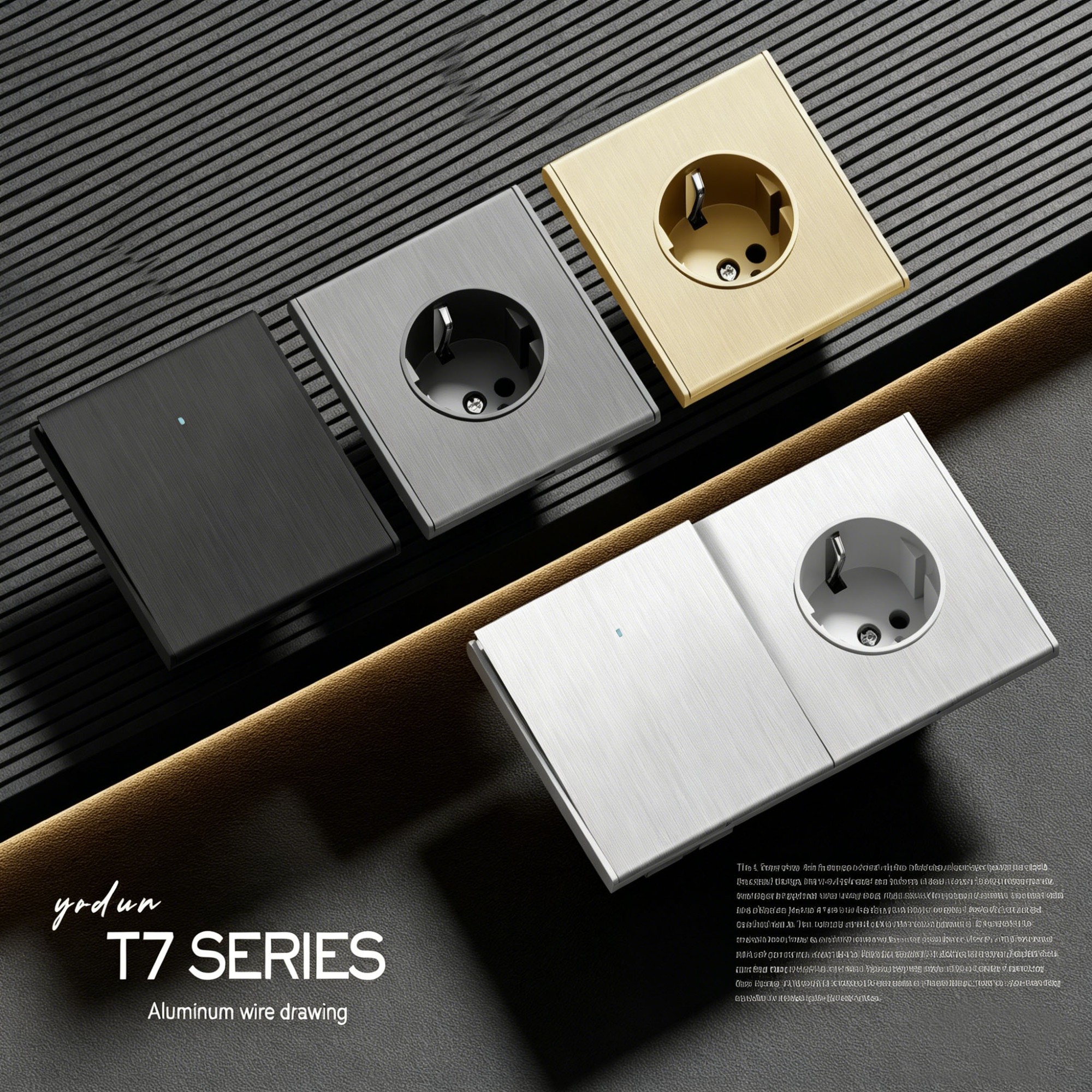Brushed Alumium Material Factory wholesale Lighting Switch-T7 Series Brushed Alumium Material Factory wholesale Lighting Switch-T7 Series - Image 1