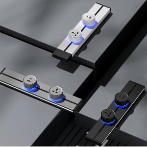 US/UK/EU Universal Standard Multi-Function Removable Modular Rail Electrical Track Socket with GFCI/USB Port, Safe Dimmable Track Power Socket for Kitchen Living Room