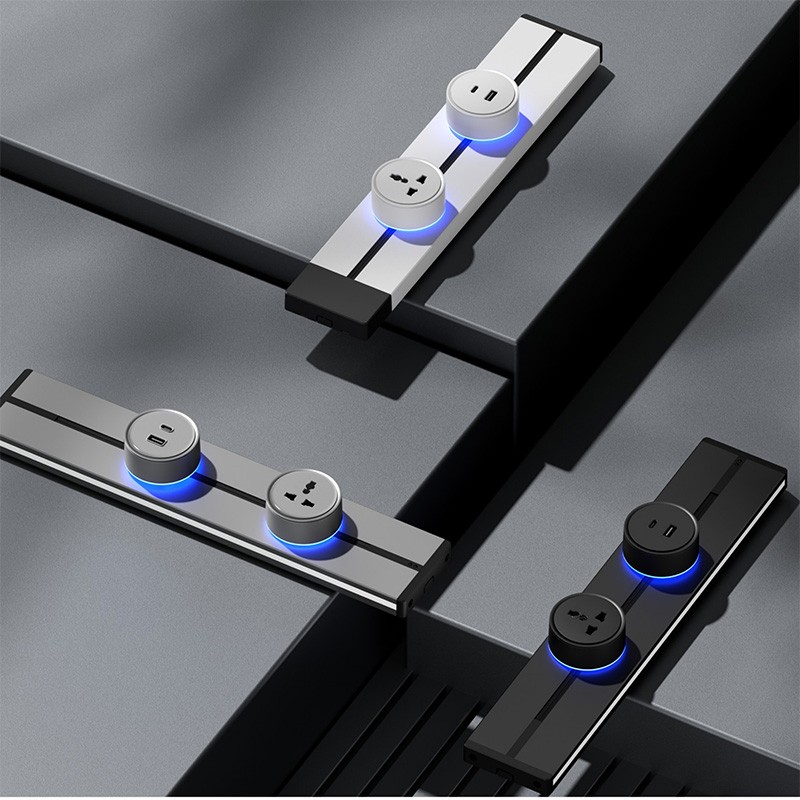 US/UK/EU Universal Standard Multi-Function Removable Modular Rail Electrical Track Socket with GFCI/USB Port, Safe Dimmable Track Power Socket for Kitchen Living Room US/UK/EU Universal Standard Multi-Function Removable Modular Rail Electrical Track Socket with GFCI/USB Port, Safe Dimmable Track Power Socket for Kitchen Living Room - Image 1