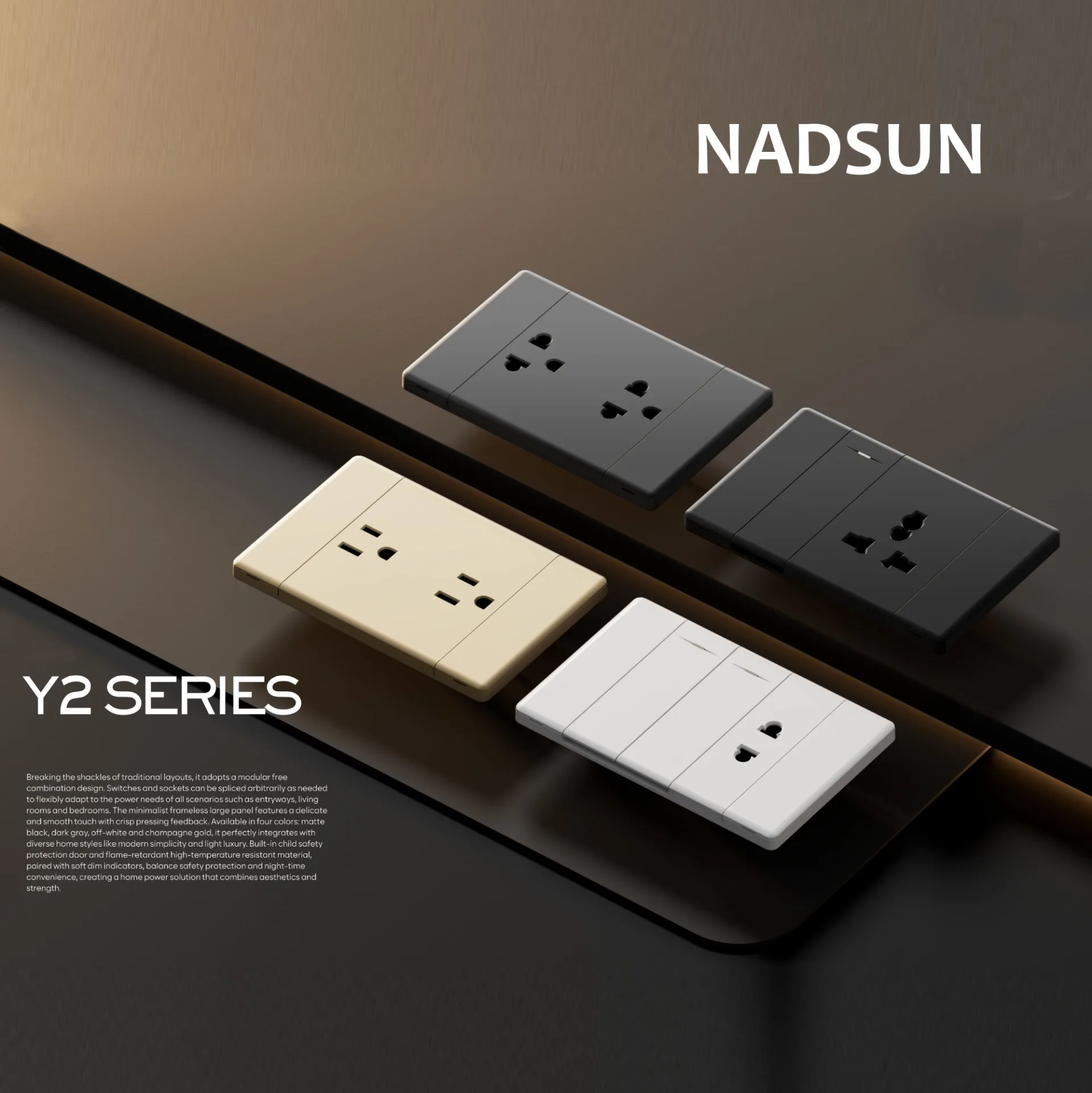 2026 New Style Thailand Frameless Wall swtich socket-Y2 Series 2026 New Style Thailand Frameless Wall swtich socket-Y2 Series - Image 1