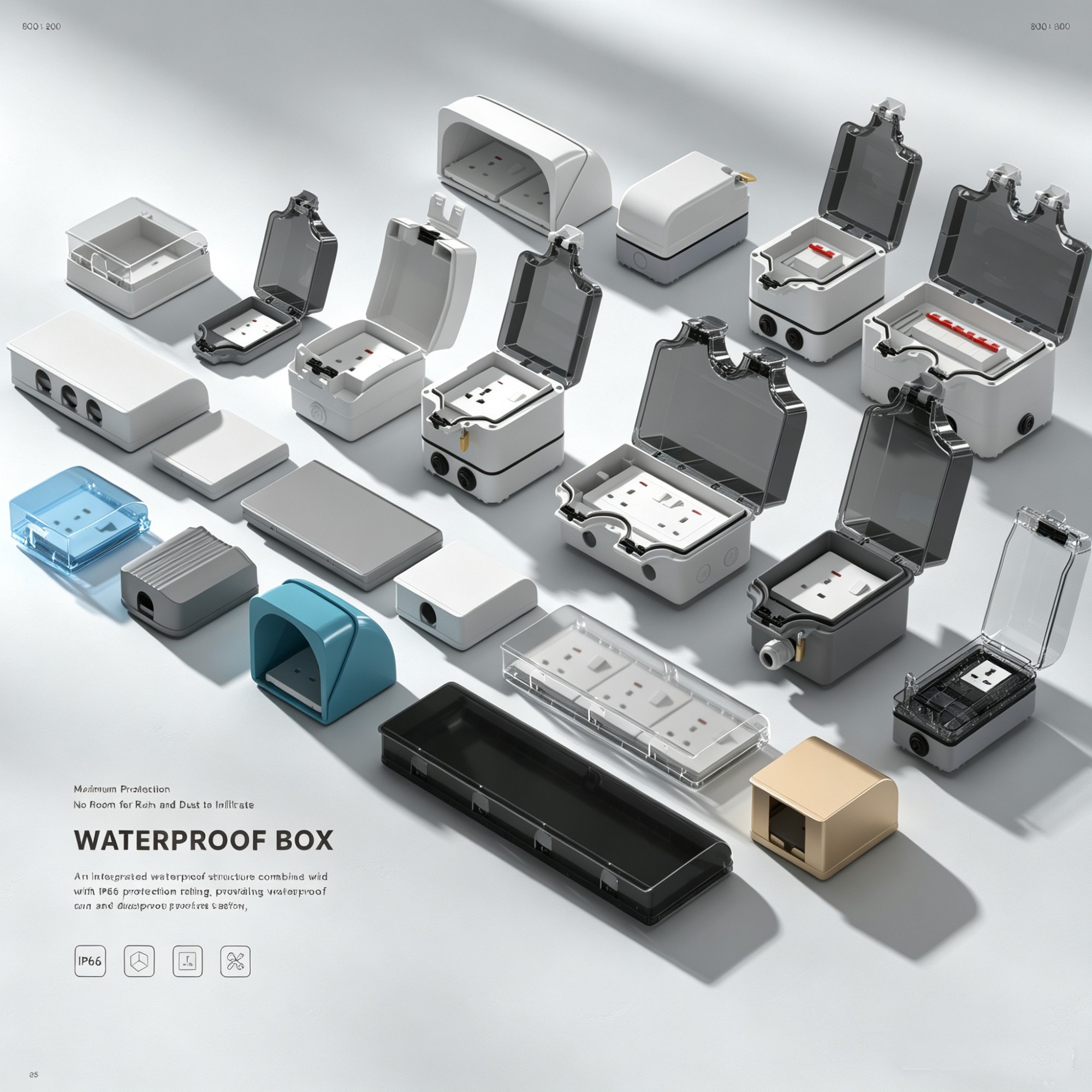 IP66 Hotel Wall Switch Socket Waterproof Box IP66 Hotel Wall Switch Socket Waterproof Box - Image 1